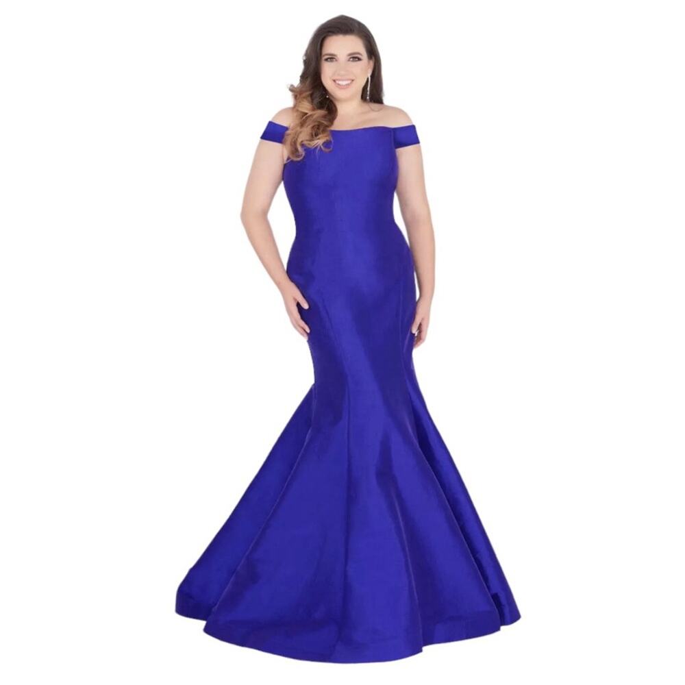 NWOT MAC DUGGAL Purple Off Shoulder Prom Pageant Gala Long Formal Gown Women’s